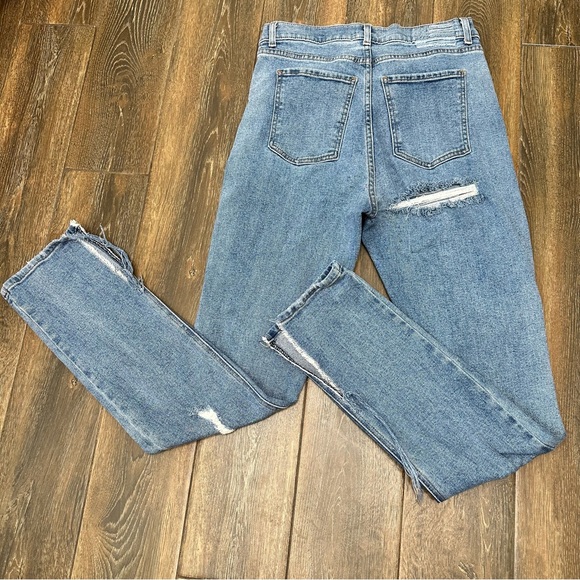 Revice Hello Lover High Rise Split Hem Slashed Distressed Denim Jeans Butt Rip - Picture 11 of 16